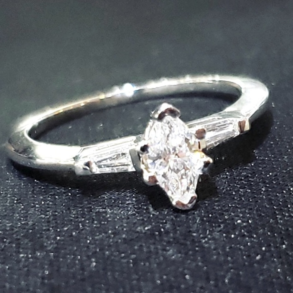 Beautiful Platinum 3/4 Carat Marquise Engagement Ring